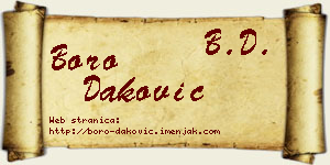 Boro Daković vizit kartica